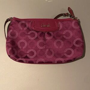 Coach Magenta Circle Pattern Wristlet